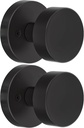 2 Pack Matte Black Dummy Door Knob Interior, Black Door Knobs for Bifold and Closet Doors, Heavy Duty Round Modern Door Handle