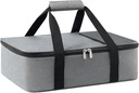 Insulated Casserole Carrier for Hot or Cold Food,Pie Carrier Bag Lunch Tote for Potluck Parties/Picnic/Cookouts, Fits 9"x13" Baking Dish,Single Grey
