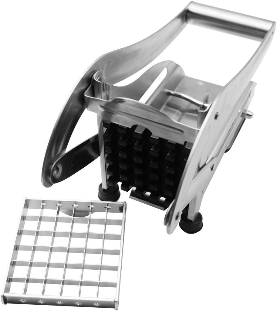 French Fry Cutter with 2 Thicker Blades | Press to Cut| non-slip mat |Cucumber,Vegetable Carrot and Potato Slicer | Fit with Air Fryer | Cutting Machine Tools for Kitchen (Extra Thicker)