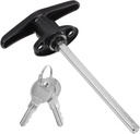 T Handle Lock for Garage Doors with Long Zinc Alloy Shaft and Coated Finish Weather Resistant Locking Mechanism with 2 Keys Universal Fit for Outdoor Sheds and Barns