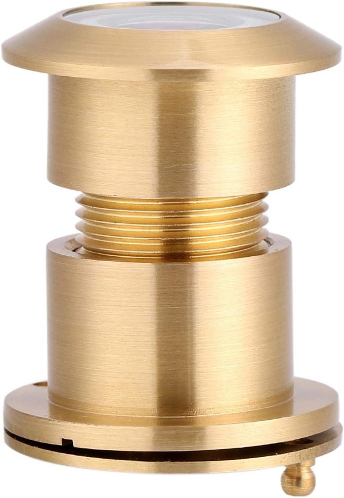 28mm Wide Viewing Angle Copper Door Viewer with Heavy Duty private Cover Brushed chr0me Door Viewer Peephole for Home Office Hotel (Gold) , Safety Door Viewer , Safety Door Viewer , 28mm Wide Viewin