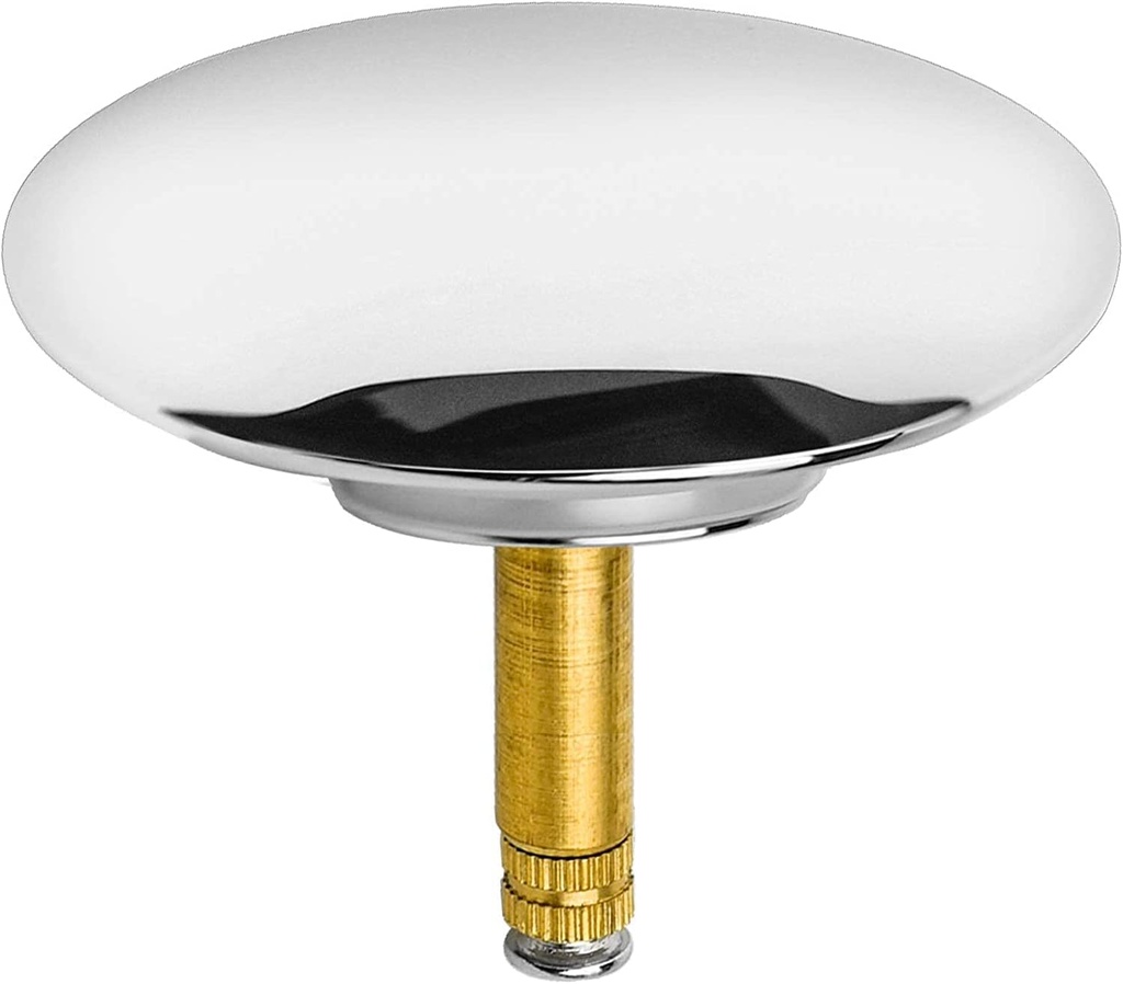 Bathroom Sink Drain Plug Stopper, 70mm Push Pop-Up Click Clack Plug Stopper, Universal Adjustable Bath Plug for Washbasin Drains in Bathroom Kitchen - Brass