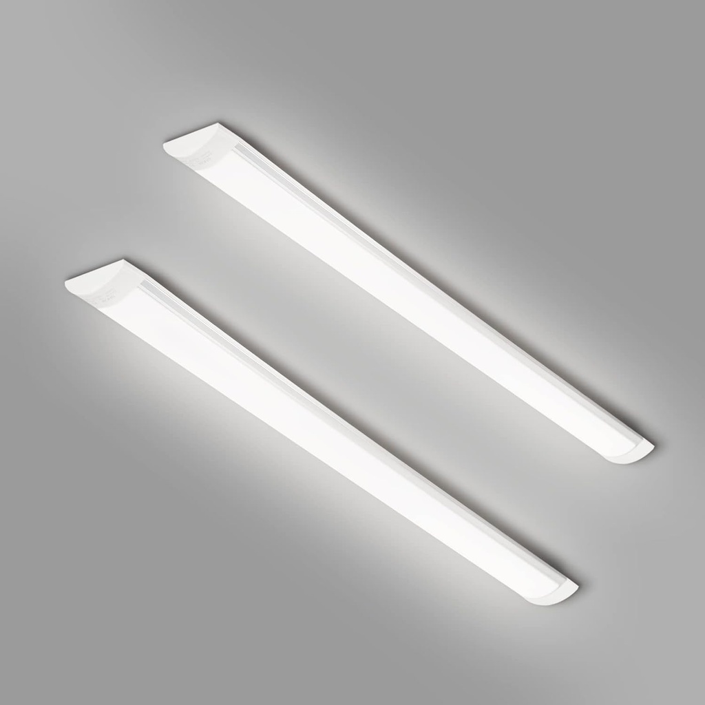 2 Pack 3FT LED Batten Light, Ultra-Thin Ceiling Surface Mounted, 30W Daylight 4000K, IP20, Versatile LED Ceiling Light for Garage, Shop, Hallway, Office, Market
