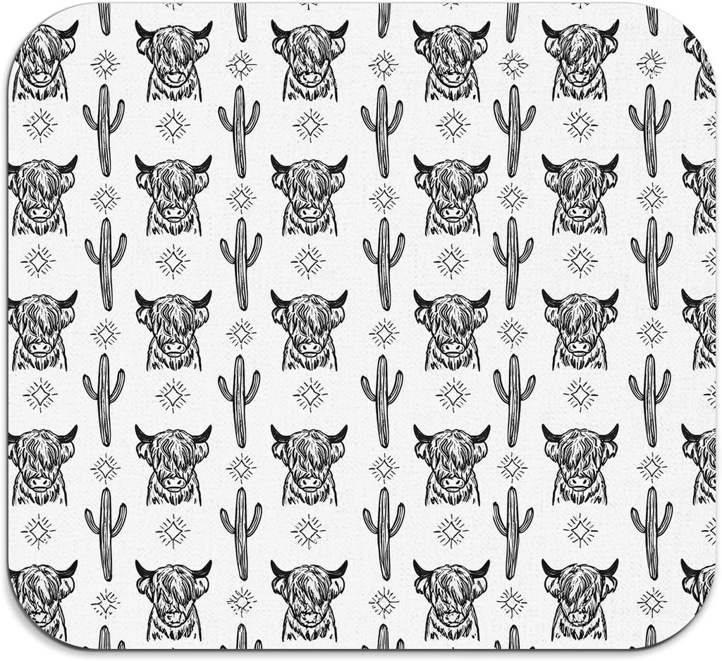 Western Cow Dish Drying Mat - Absorbent Dish Drying Mat for Kitchen Counter, Coffee Bar, Coffee Maker Countertops, Dish Rack Drainer, Western Kitchen Decor, 16x17.5 Inch