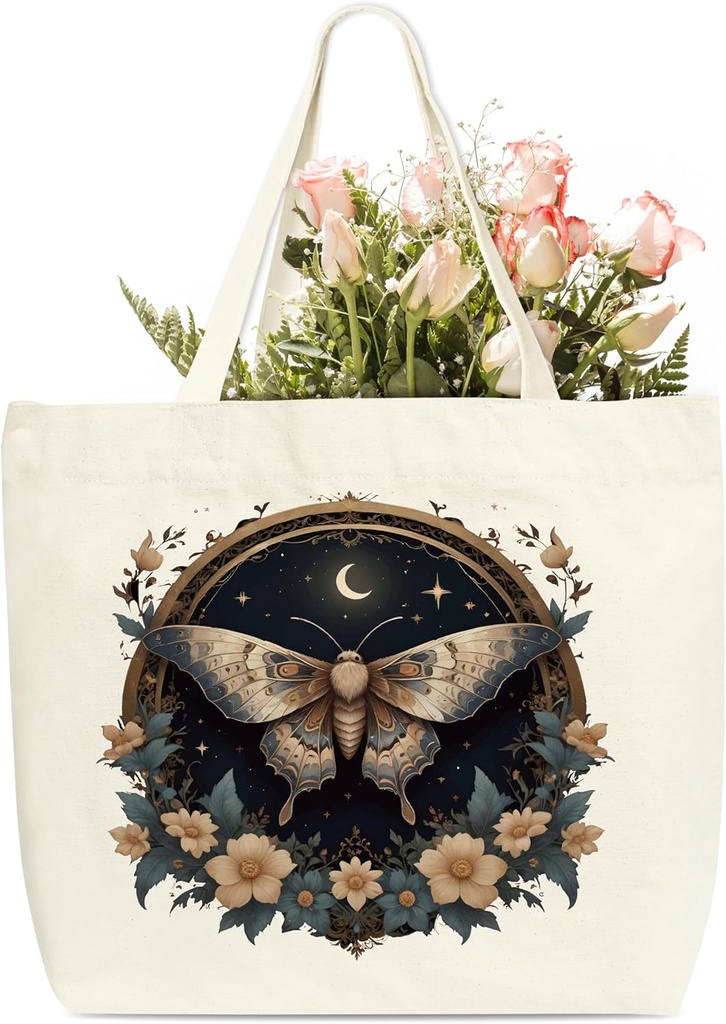 Butterfly Tote Bags For Women, Aesthetic Canvas Tote Bag, Birthday Christmas Graduation Gifts for Family Friends, Reusable Grocery Bag, Shoulder Bag For Work Shopping Travel Holiday, 38