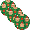 3 Pcs Trivet Set for Crock Pot Merry Christmas Brown Bear 15in Polyester-Cotton Thread Weave Home Decor accesorios para mesa de comedor