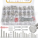 780pcs Hex Bolts and Nuts kit, 304 Stainless Steel M6 M5 M4 M3 Metric Bolt Assortment (Lock & Flat Washers), Stainless Steel Bolts and Nuts kit, Metric Screw Assortment
