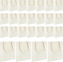 25Pcs Mini Canvas Tote Bags, Blank Canvas Bag, Reusable Grocery Bags, DIY Sacks Goody Bags for Kids Christmas Tote Gift Bag (Beige,8.6 x7.8 inch)
