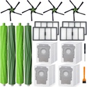 S9 replacement parts for roo-mba s9(9150) s9+ s9 Plus(9550) Series Vacuum Cleaner,4 Filters, 4 Corner Brushes, 2 Set of Multi-Surface Rubber Brushes,4 Automatic Dirt Disposal Bags,2 tools