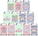 Book Theme Beer Drink Can Cooler Sleeves Set of 12 for Reading Day Bookish Club Party Favor Gift Decorations Supplies