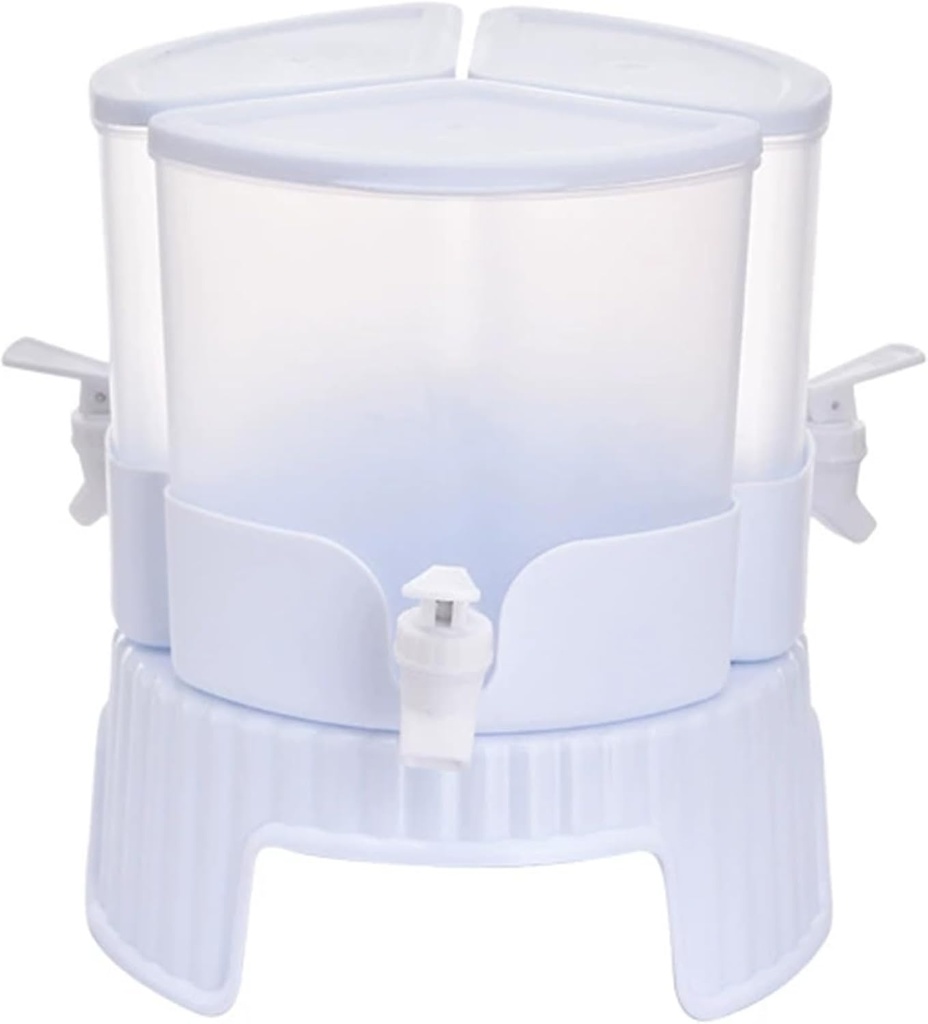 Beverage Dispenser with Stand 3 Grid(1.7L Each) Food Grade PP Beverage Dispenser with Lid & Spigot 360° Rotating Cold & Hot Resistant Container for Home, Party