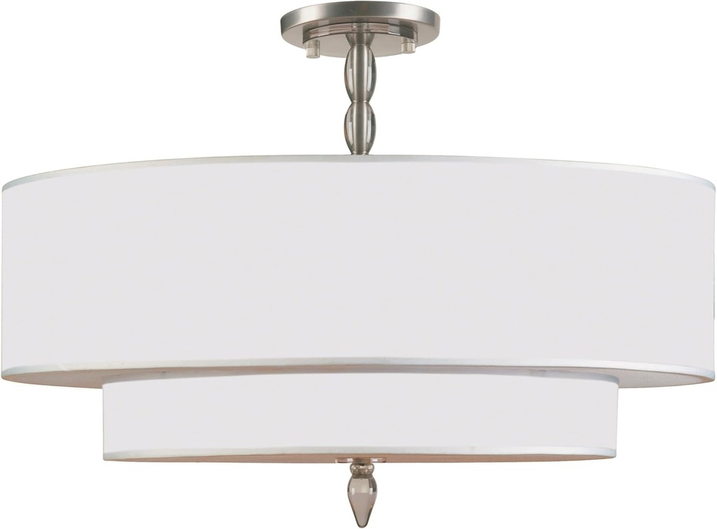 Crystorama Luxo 5 Light Satin Nickel Semi Flush Mount