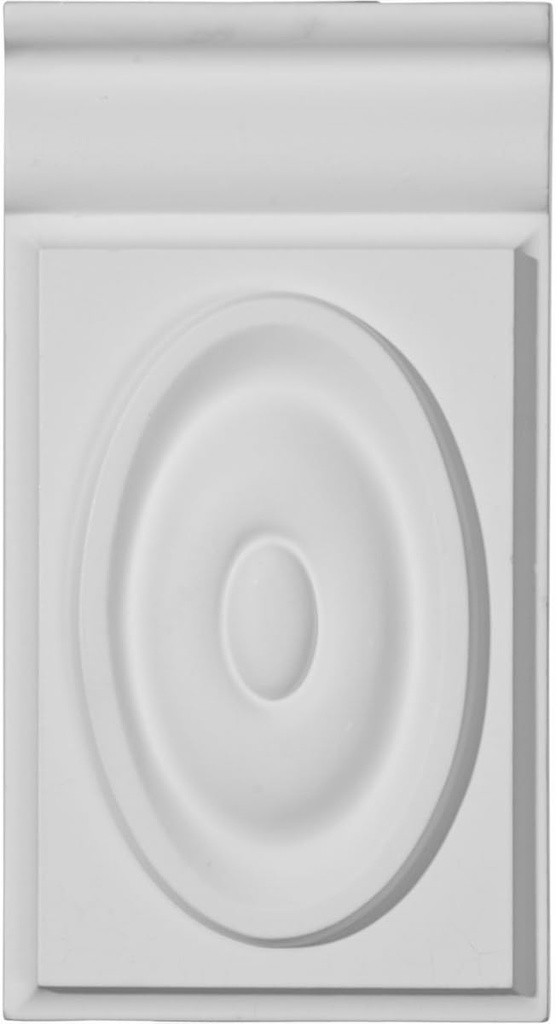Ekena Millwork PB04X07X01BR Bradford Bullseye Plinth Blocks, 4 3/4"W x 7 3/4"H x 1"P, Primed
