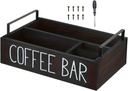 Coffee Station Organizer Coffee Pod Organizer Wooden Practical Coffee Bar Accessories Countertop Organizer for Restaurant, black