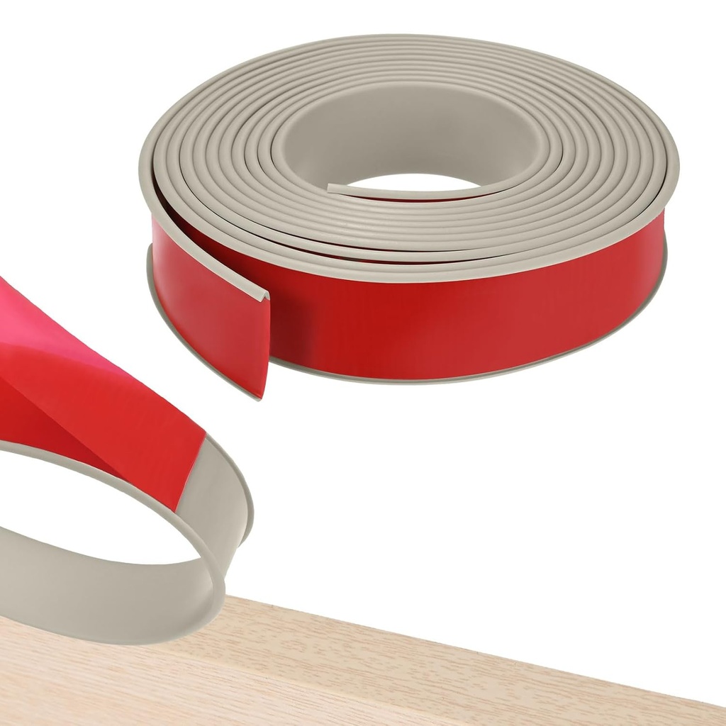 U-Shape Edge Banding, 1.57 Inch x 16.4 FT Self Adhesive Rubber Edge Trim Flexible TPE Corner Protector for Desk/Shelves/Furniture/Countertop/Table/Cabinet/Plywood [Khaki]