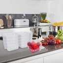 200 Pack Clear Plastic Hinged Take Out Containers,5.3 x 4.7 Inch Disposable Square Clamshell Takeout Tray To Go Containers with Lid for Salad, Dessert,Cake Slice,Sandwiches