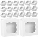 VICASKY 50pcs Small Cake Box with Window Containers for Cupcakes Muffins and Desserts Lightweight and Easy to Transport for Bakery Takeaway Packaging