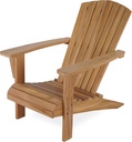 Teak Wood Adirondack Chair Wide Armrest, Durable and Weather Resistant, Garden Furniture for Outdoor, Patio or Beach（Without Footrest）
