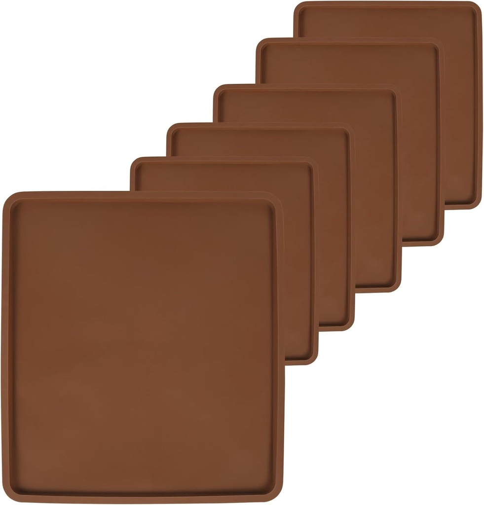 6 Pack Silicone Dehydrator Trays, Nonstick Reusable Sheets with Edge, Compatible with Cosori CP267-FD, Multi-Use for Jerky, Fruit, Meat, Herbs, Vegetables, Crackers