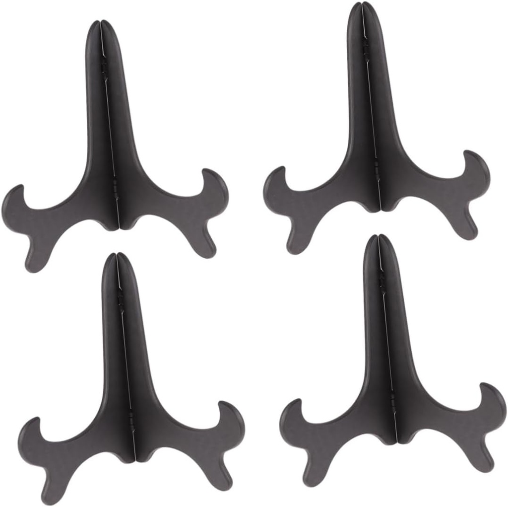 Alipis 4pcs Black Plastic Dish Rack Eco-friendly Dish Storage and Drying Rack for Plates and Vertical Display Height for Kitchen and Buffet Use