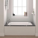 Fine Fixtures Drop In White Soaking Bathtub, Fiberglass Acrylic Material, Exclusive Small sized 54"L x 30"W x 19"H. - Brass Trip Lever Included