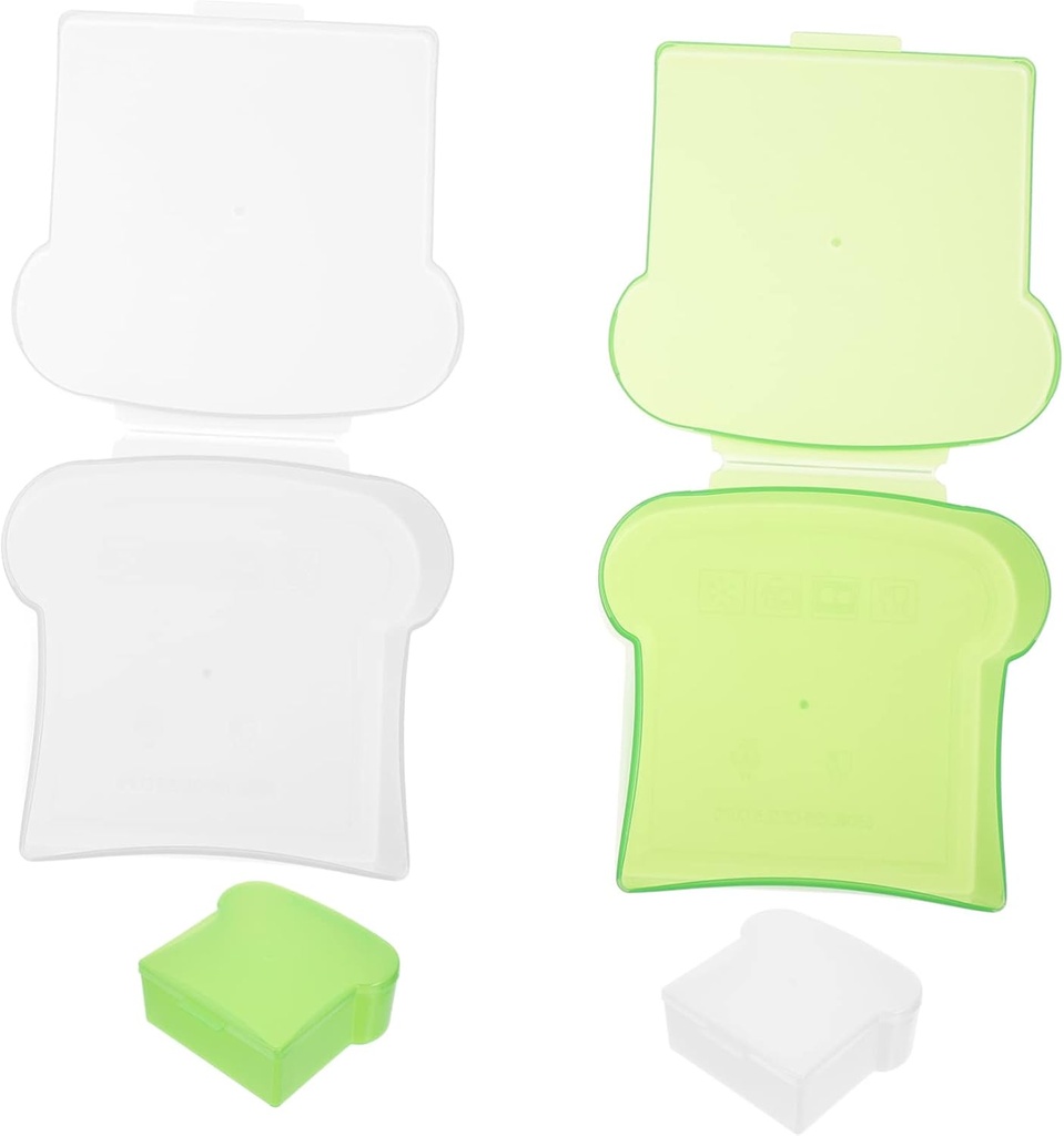 Mobestech 4Pcs Sealing Box Transparent Bread Preservation Storage Containers for Toast Snacks and Food Leakage and Kitchen Organizers