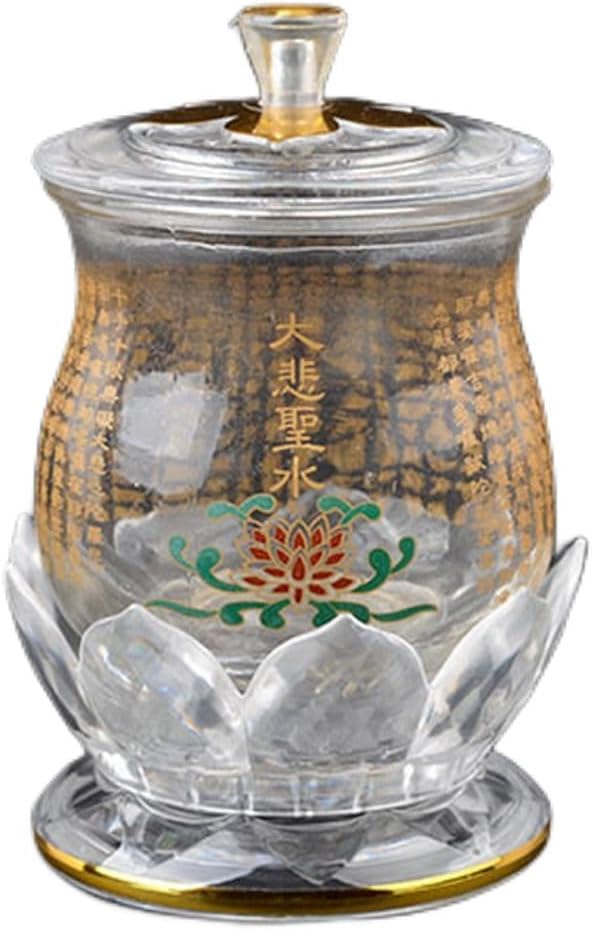 11cm Holy Water Cup Great Compassion Mantra Glass Supply Cup Buddha Supplies White