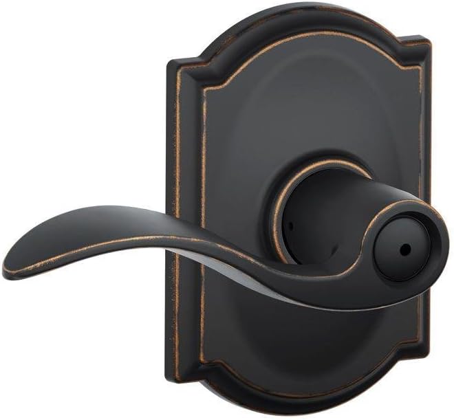 Accents 619423 Schlage F40 Acc 716 Cam Wave Shape Privacy Door Lever, Unkeyed, Zinc, Aged, Bronze