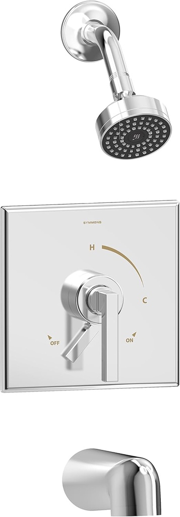 Symmons S-3602-1.5-TRM Duro Single Handle 1-Spray Tub and Shower Faucet Trim in Polished Chrome - 1.5 GPM (Valve Not Included)