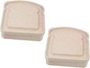VOSAREA 2Pcs Portable Sandwich Storage Boxes for Bread Snacks Desserts Versatile Food Containers for Lunch Picnics Daily Use Toast Shaped Design