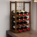 Bamboo Wine Rack Stand for 9 Bottles & 4 Glasses Stylish Home & Kitchen Decor Perfect for Bars & Cellars Space Saving Design Elegant Wine Storage Solution