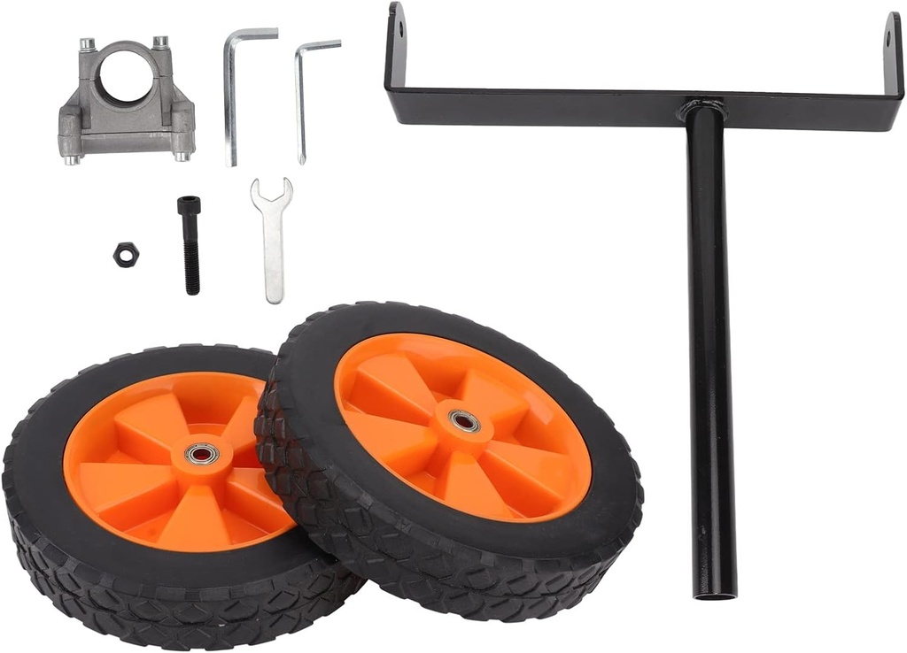 Adjustable Support Auxiliary Wheels, String Trimmers Adjustable Auxiliary Wheel Electric Brush Cutter Support Wheel Attachment for 26mm 28mm Axle Tubes Lawn Mowers