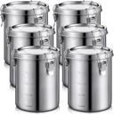 Zopeal 4 Pack Stainless Steel Storage Canisters 100% Airtight Metal Food Storage Containers with Lids Sealed, Keep Coffee, Tea, Flour, Sugar Fresh for Months(56 Fl oz)