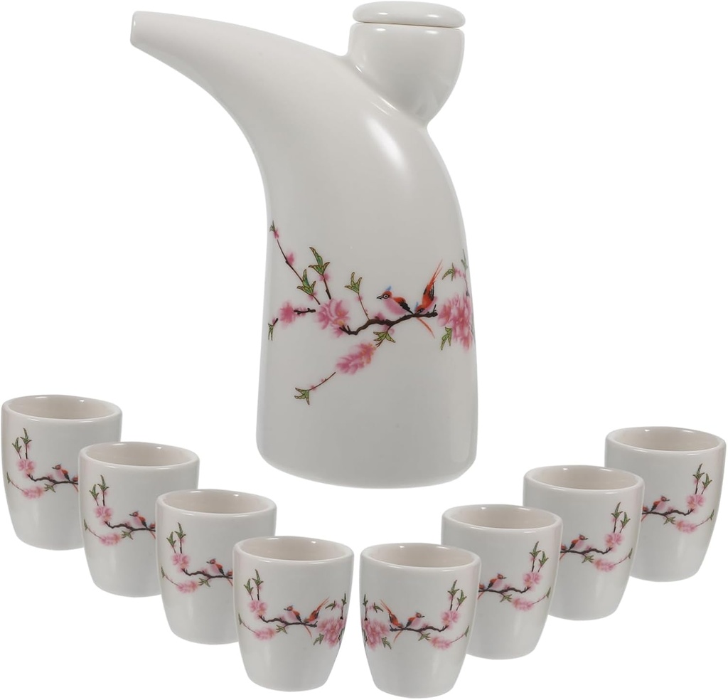 Traditional Sake Pot Cups Ceramic Wine Kettle Cups for Parties Weddings