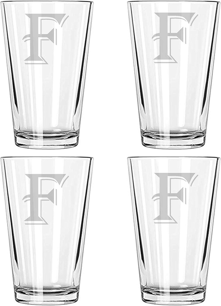 Alankathy Mugs Beer Glass Monogram Set of 4 (F)