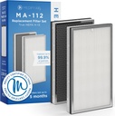 Medify Air MA-112 Genuine Replacement Filter | for Allergens, Wildfire Smoke, Dust, Odors, Pollen, Pet Dander | 3 in 1 with Pre-filter, H13 HEPA, and Activated Carbon | Removal to 0.1 Microns | 1-Pack