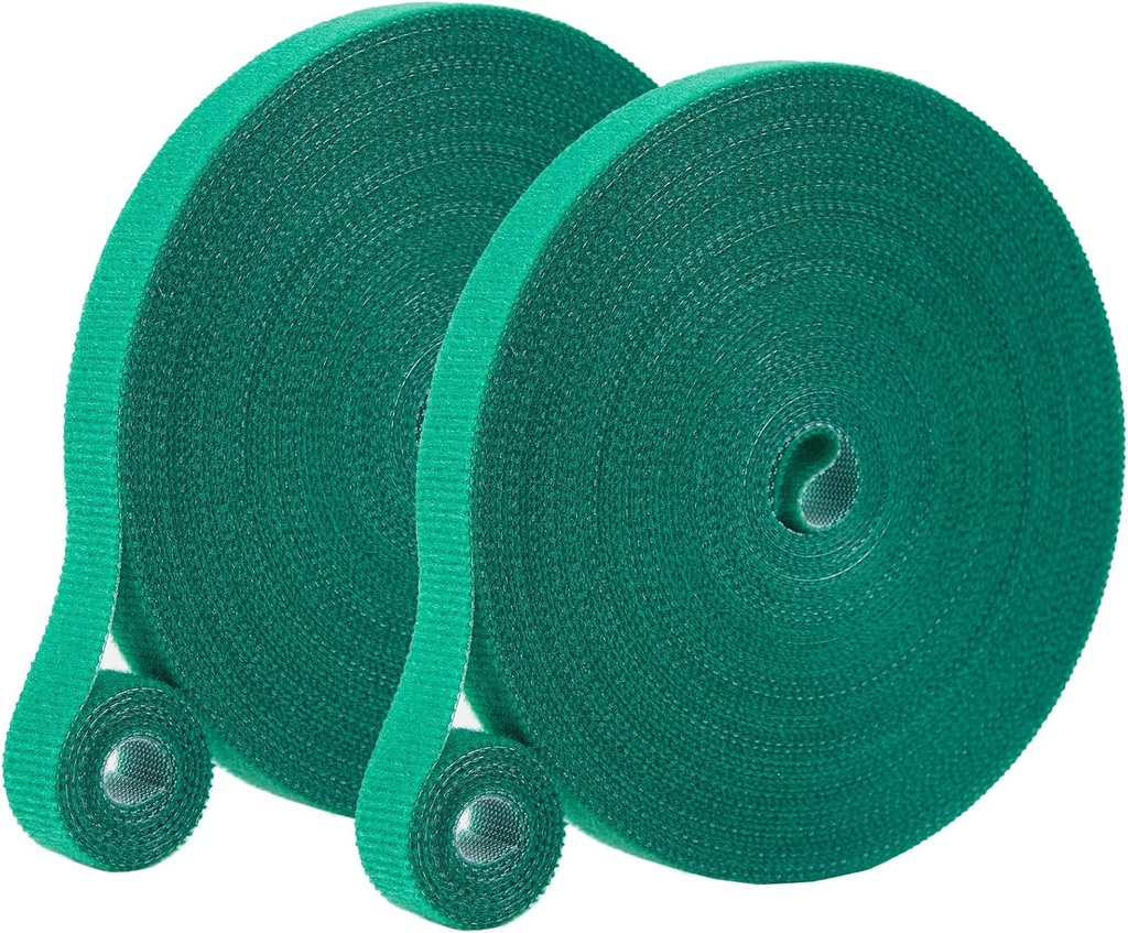 Tangyinrd 2 roll Garden Tie Green Tape Twist Ties for Plants Tomato Plant Support for Effective Growing for Climbing Plants,Reusable Adjustable Garden Plant Ties Gardening Strap