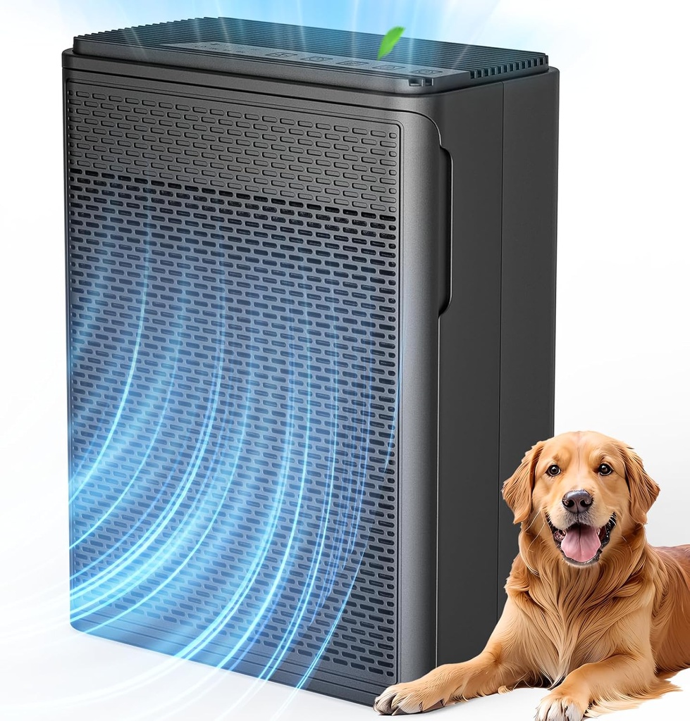 Air Purifiers for Home Pets Covers Up to 1500 Sq Ft,H13 Hepa Filter with Washable Pre-Filter,Pet Hair Dander Smoke Air Cleaner,22 dB Quiet Sleep for Living Room Bedroom Kitchen,P280 (Black)