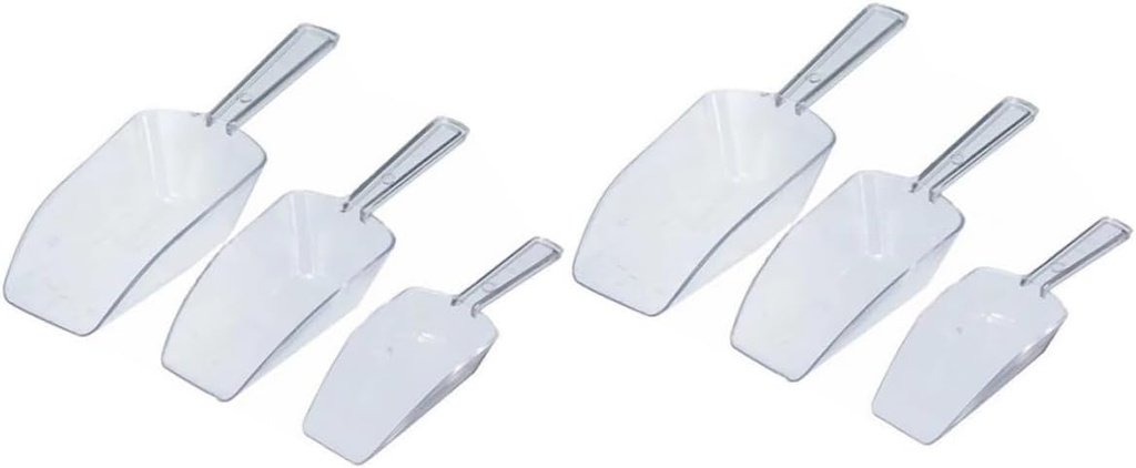 2sets Plastic Ice Shovel Kitchen Scoops for Baking Cookies Ice Cubes Flour Cereal Scoop
