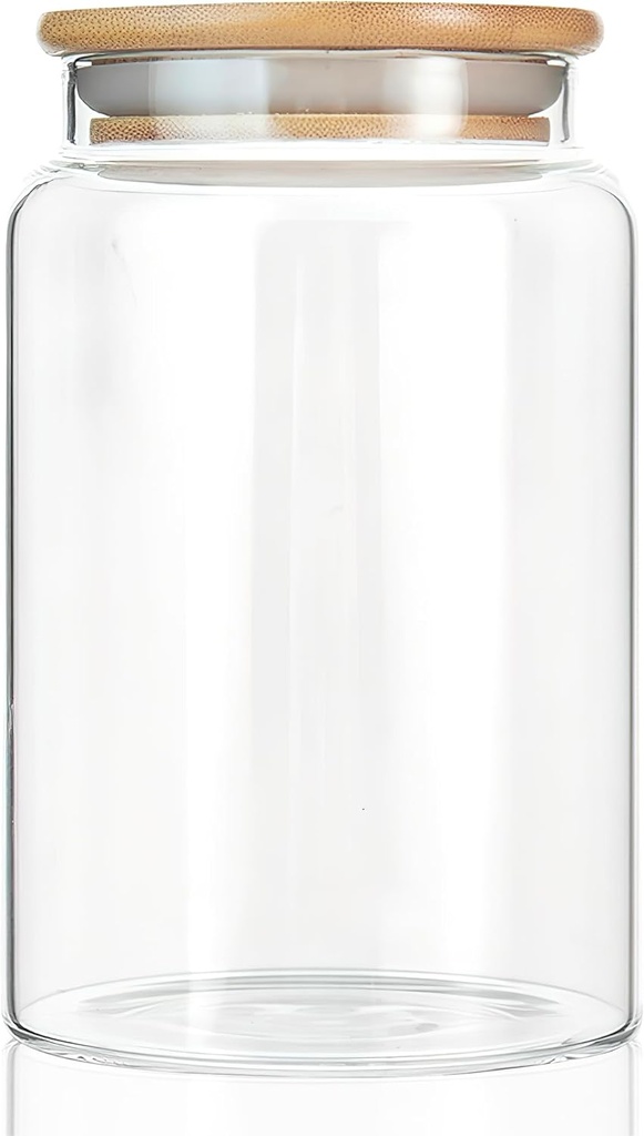 30 oz/900 ml Glass Storage Canister with Airtight Lid, Clear Decorative Container Jar for Coffee, Spice, Candy, Salt, Cookie, Condiment, Pepper, Sugar, Overnight Oats - Medium