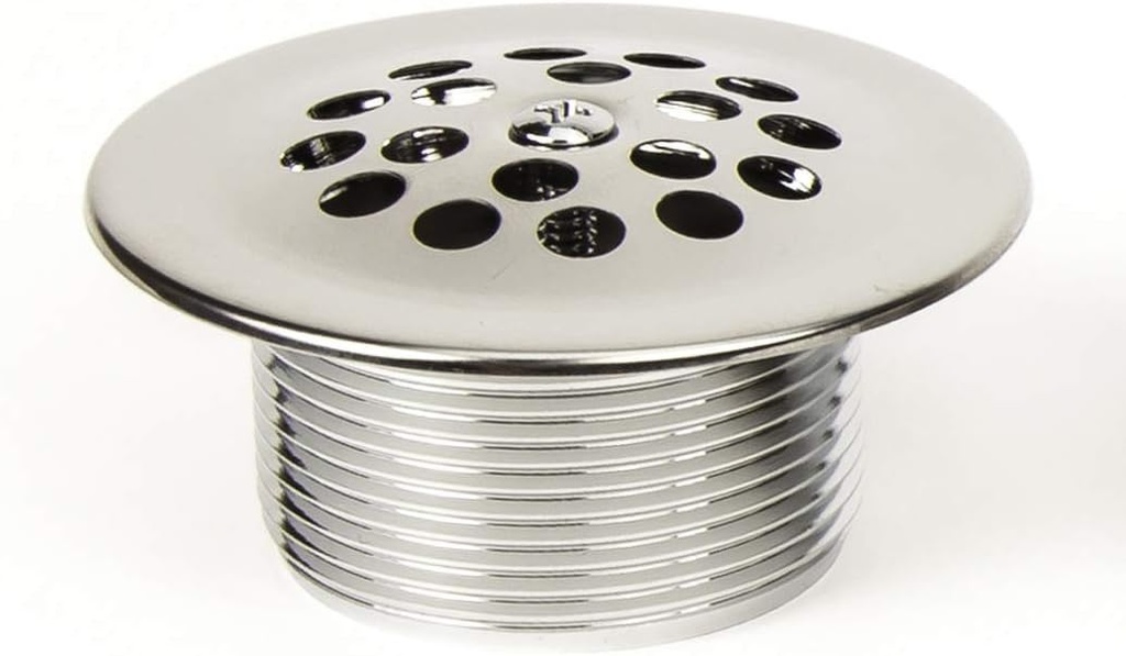 PF WaterWorks Bathtub/Bath Tub Drain Assembly with GridCover and Gasket - 11.5 TPI - Includes Matching Screw; Chrome; PF0925-CH-C