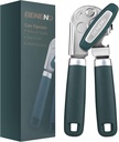 Beneno Heavy Duty Hand Can Opener Manual with Magnet, Durable Sharp Carbon Steel Blade Smooth Cutting, Big Effort-Saving Knob & Soft Grip Handle, Multifunctional Kitchen Tool with Bottle Opener, Green