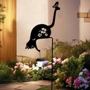 Cat Solar Lights Outdoor Garden Decoration, Solar Cat Garden Statue, Outdoor Metal Decorative Garden Stakes for Lawn Yard Pathway Patio Gardening Gifts