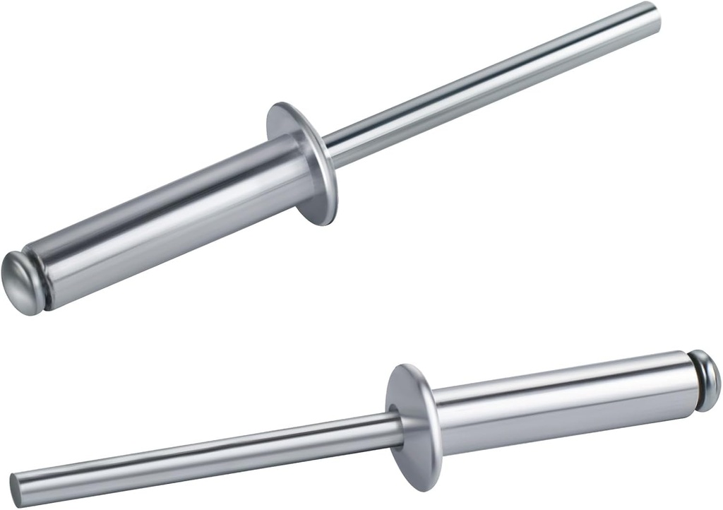 100 PCs 1/8'' x 1''Aluminum Blind Rivets, Pack of 100 CT 3.2mm x 25mm Pop Rivets with Aluminum Grip and Steel Mandrel
