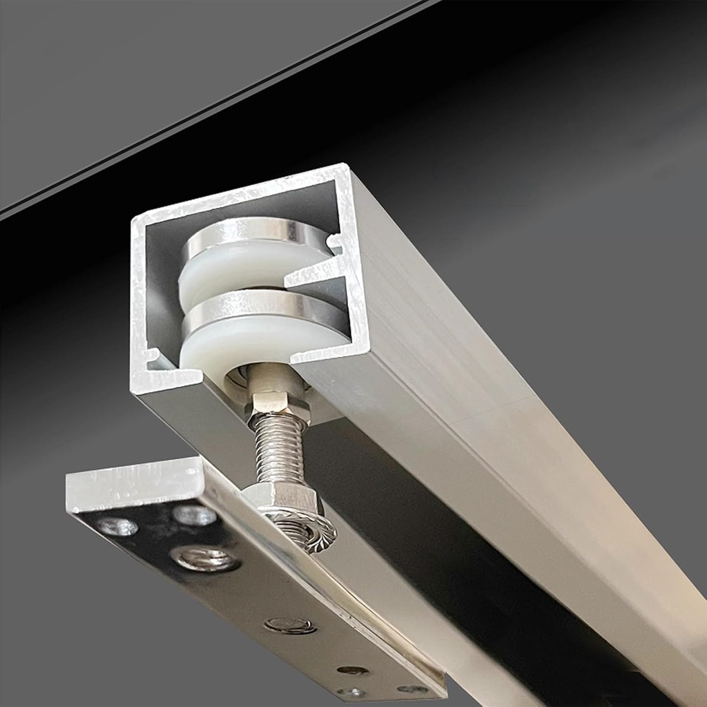 Bifold Sliding Door Track for 2 Doors, 19-130 in Long Closet Door Rail Hardware Kit, Sliding Door Mechanism for Bathroom Balcony Pantry(26inch/66cm)