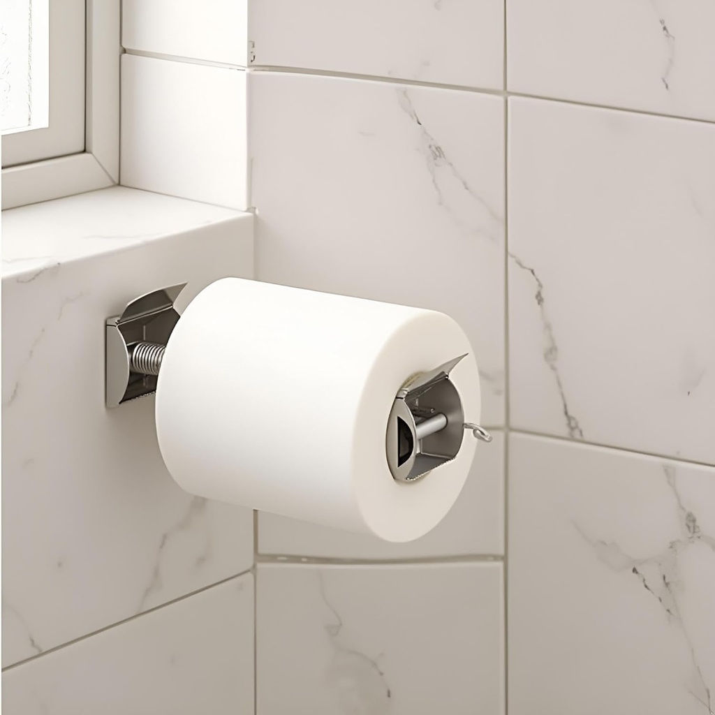 White Plastic Toilet Paper Rollers, Roll Holder, Toilet Paper Holder Roller,Replacement Bathroom Spindle Spring Loaded Roller Replacement Rod, Bathroom Hardware