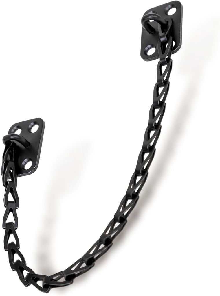 MEGA HANDLES Transom Door Chain 12-Inch, Door Chain Stopper for Transom Windows, Cabinet Door Restraint, Chain Lid Support, Durable Transom Window Hardware for Enhanced Safety - Matte Black