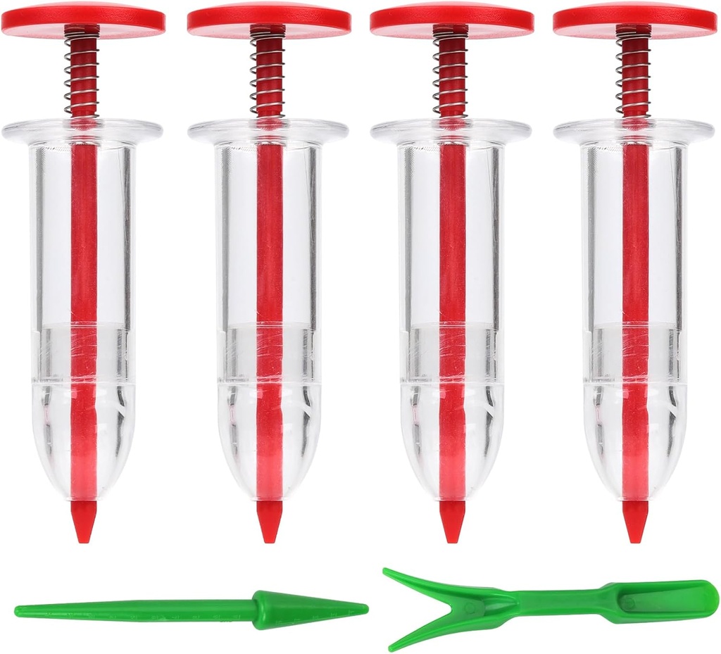 6pcs Mini Seed Spreader, Manual Seedlings Dibber and Widger Set Handheld Garden Hand Seed Sower Planter Tool Small Sowing Seed Dispenser for Tiny Seeds Planting Vegetable, Flowers