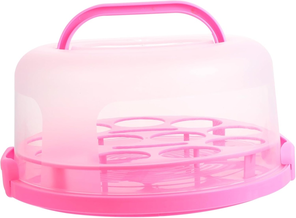 Portable Colored Cake Box with Tray and Lid Reusable Delicate Cake Carrier for Outdoor Storage and Easy Transport Household Baking Case with Handle for Birthday and Party Use