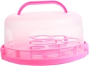Portable Colored Cake Box with Tray and Lid Reusable Delicate Cake Carrier for Outdoor Storage and Easy Transport Household Baking Case with Handle for Birthday and Party Use